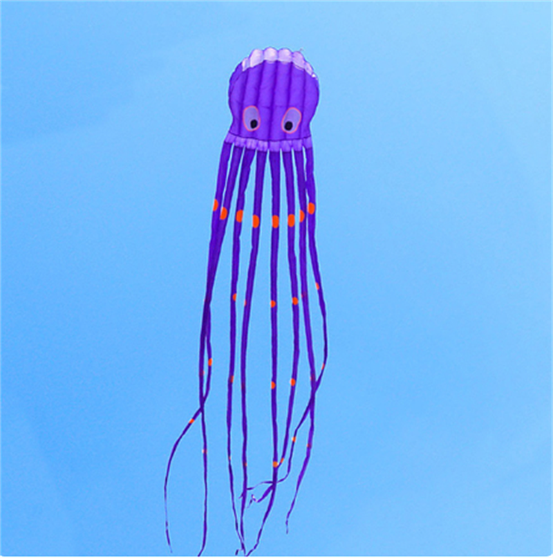 Free Shipping 13color Big Octopus Kite 8m Large Single Line Soft Inflatable Kite 30D Ripstop Polyester Fabric with Bag