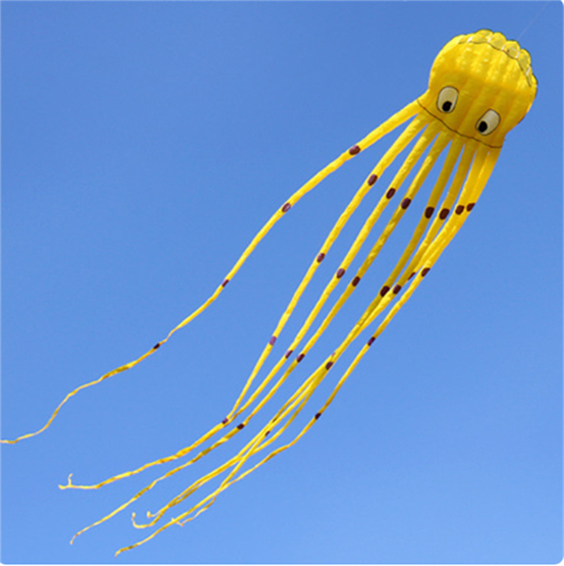 Free Shipping 13color Big Octopus Kite 8m Large Single Line Soft Inflatable Kite 30D Ripstop Polyester Fabric with Bag