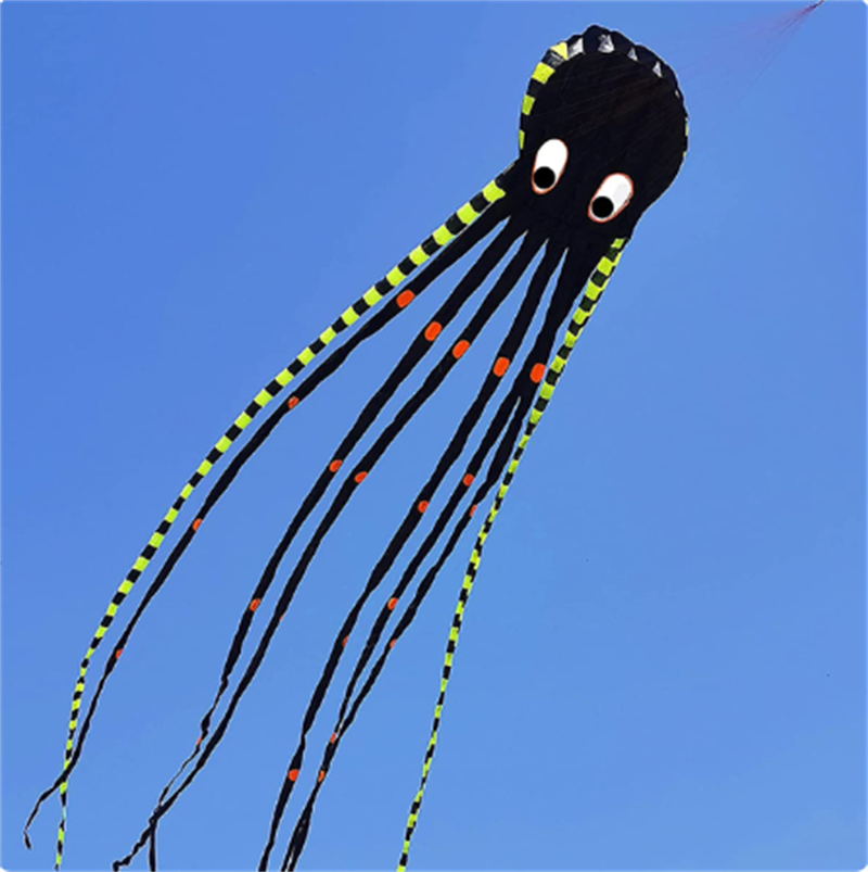 Free Shipping 13color Big Octopus Kite 8m Large Single Line Soft Inflatable Kite 30D Ripstop Polyester Fabric with Bag