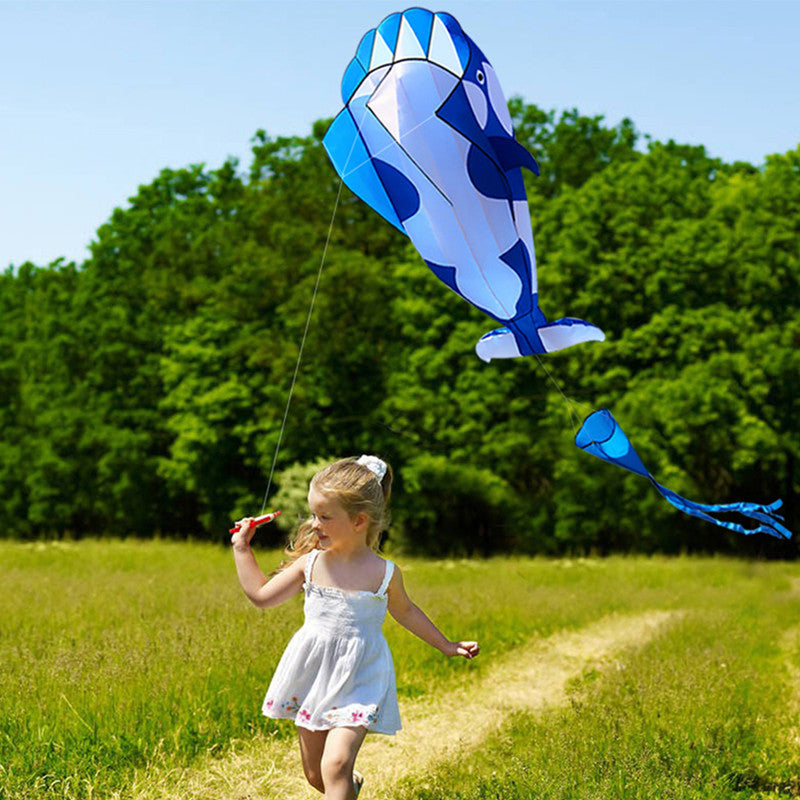 Large soft kite dolphin kite nylon kite line animated kites flying
