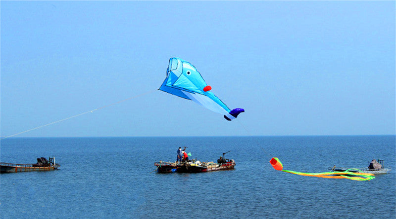 Large soft kite dolphin kite nylon kite line animated kites flying